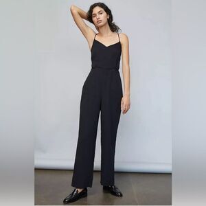 Maeve Anthropologie Magdalena Wide Leg Black Tuxedo Jumpsuit Women’s Size 12